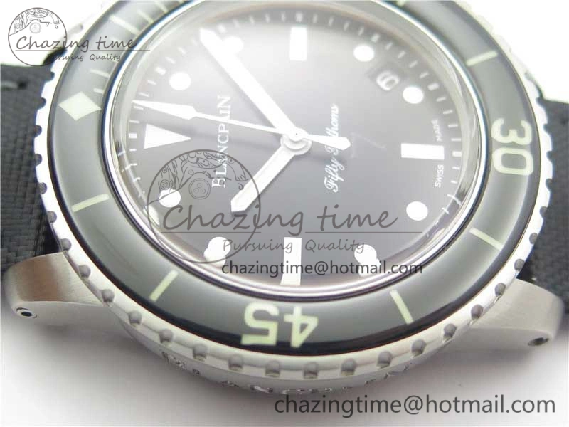 Fifty Fathoms “Nageurs de Combat” ZF 1:1 Best Edition Black ‘7’ Dial on Black Sail-canvas Strap A HighPerformance 5272