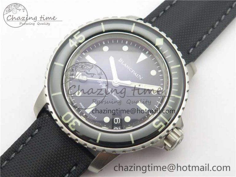 Fifty Fathoms “Nageurs de Combat” ZF 1:1 Best Edition Black ‘7’ Dial on Black Sail-canvas Strap A HighPerformance 5272