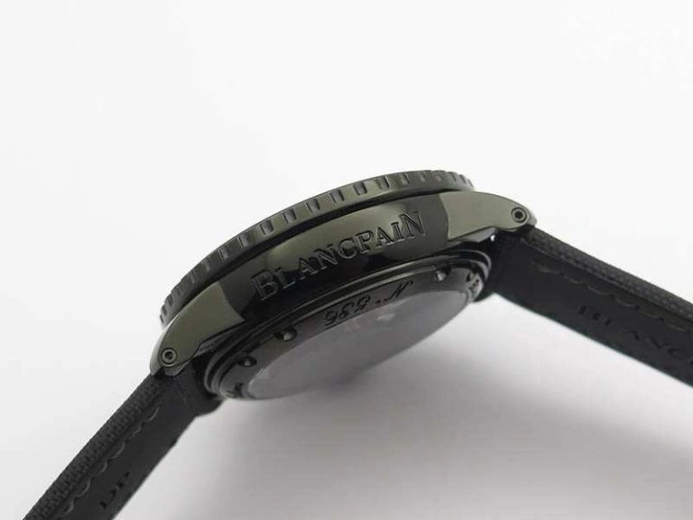 Sophisticated Fifty Fathoms PVD Dark Knight ZF 1:1 Best Edition Black Dial On Sail-canvas Strap A 5309