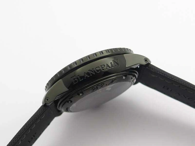 Sophisticated Fifty Fathoms PVD Dark Knight ZF 1:1 Best Edition Black Dial On Sail-canvas Strap A 5309