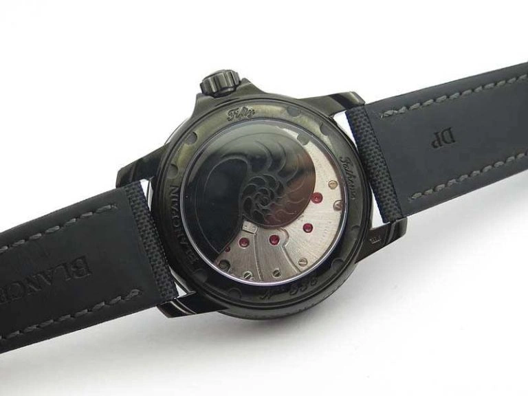Sophisticated Fifty Fathoms PVD Dark Knight ZF 1:1 Best Edition Black Dial On Sail-canvas Strap A 5309