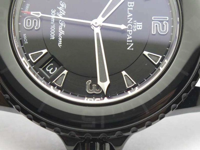 Sophisticated Fifty Fathoms PVD Dark Knight ZF 1:1 Best Edition Black Dial On Sail-canvas Strap A 5309