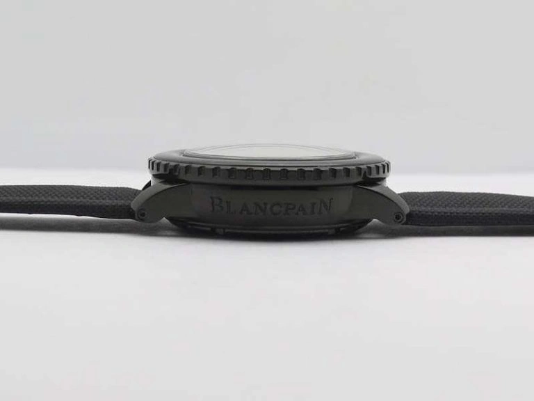 Sophisticated Fifty Fathoms PVD Dark Knight ZF 1:1 Best Edition Black Dial On Sail-canvas Strap A 5309