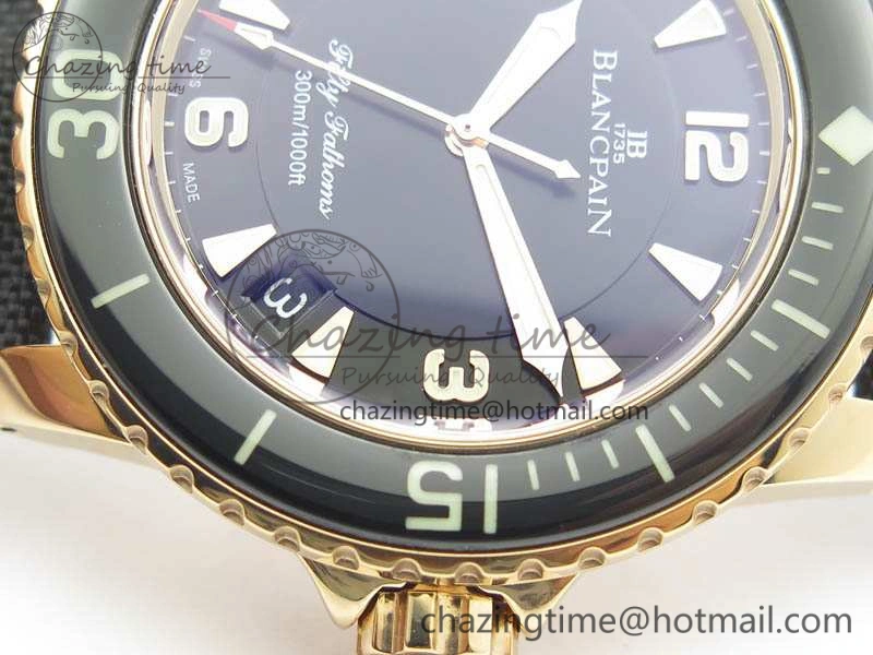 ZipUp Fifty Fathoms RG Black ZF 1:1 Best Edition Black Dial On Sail-Canvas Strap A2836 (Free Extra Strap) 5307