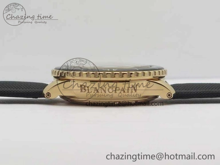 ZipUp Fifty Fathoms RG Black ZF 1:1 Best Edition Black Dial On Sail-Canvas Strap A2836 (Free Extra Strap) 5307