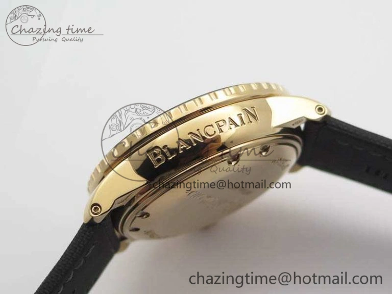ZipUp Fifty Fathoms RG Black ZF 1:1 Best Edition Black Dial On Sail-Canvas Strap A2836 (Free Extra Strap) 5307