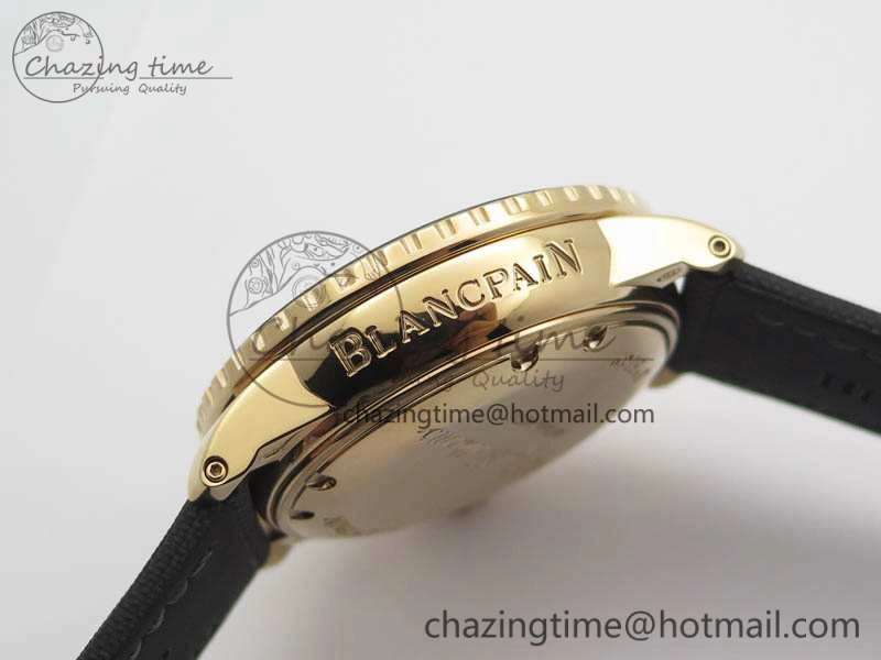 ZipUp Fifty Fathoms RG Black ZF 1:1 Best Edition Black Dial On Sail-Canvas Strap A2836 (Free Extra Strap) 5307