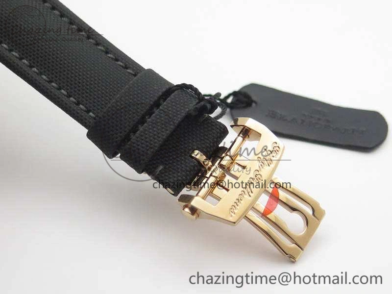 ZipUp Fifty Fathoms RG Black ZF 1:1 Best Edition Black Dial On Sail-Canvas Strap A2836 (Free Extra Strap) 5307