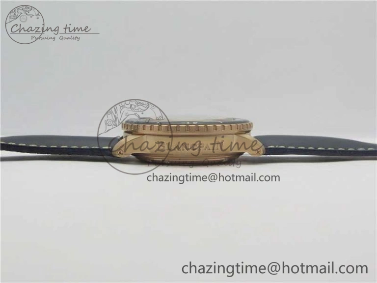 Fifty Fathoms RG  Blue ZF 1:1 Best Edition on Blue Leather Strap A Packable 5273
