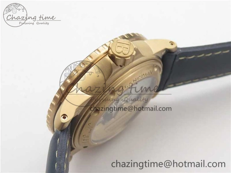 Fifty Fathoms RG  Blue ZF 1:1 Best Edition on Blue Leather Strap A Packable 5273