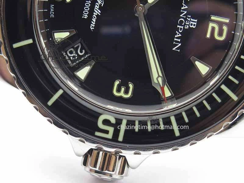 Refined Fifty Fathoms SS Black ZF 1:1 Best Edition Black Dial On Sail Canvas Strap A2836 (Free Extra Strap) 5311