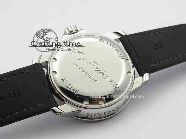 Refined Fifty Fathoms SS Black ZF 1:1 Best Edition Black Dial On Sail Canvas Strap A2836 (Free Extra Strap) 5311
