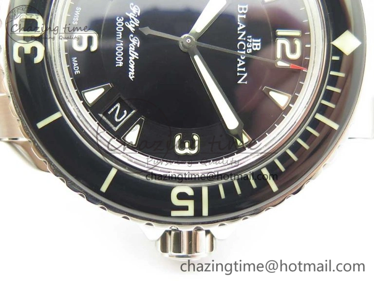 WrinkleFree Fifty Fathoms SS Black ZF 1:1 Best Edition Black Dial on SS Bracelet A 5278