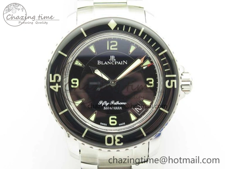 WrinkleFree Fifty Fathoms SS Black ZF 1:1 Best Edition Black Dial on SS Bracelet A 5278