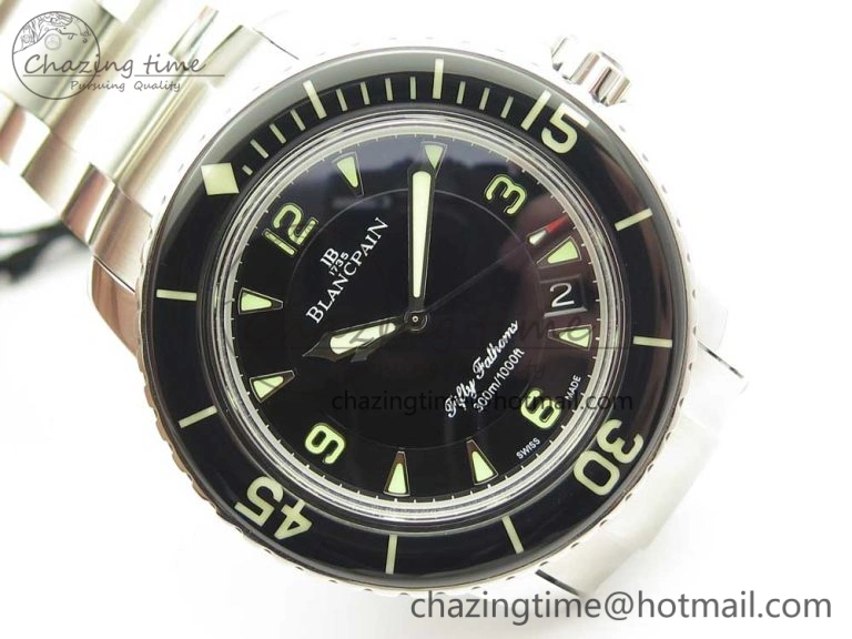 WrinkleFree Fifty Fathoms SS Black ZF 1:1 Best Edition Black Dial on SS Bracelet A 5278
