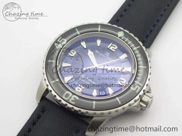 HighPerformance Fifty Fathoms SS Blue ZF 1:1 Best Edition Blue Dial On Sail Canvas Strap A2836 (Free Extra Strap) 5304