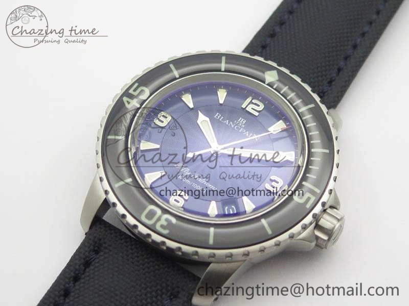 HighPerformance Fifty Fathoms SS Blue ZF 1:1 Best Edition Blue Dial On Sail Canvas Strap A2836 (Free Extra Strap) 5304
