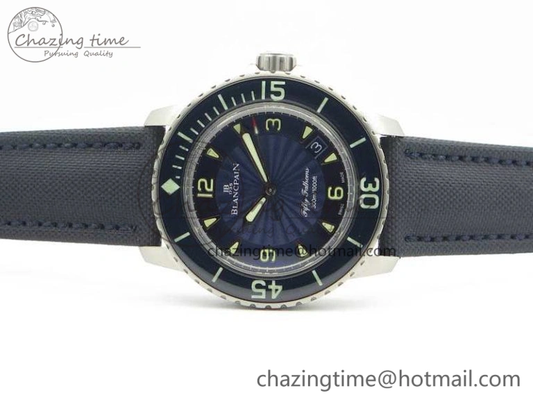 HighPerformance Fifty Fathoms SS Blue ZF 1:1 Best Edition Blue Dial On Sail Canvas Strap A2836 (Free Extra Strap) 5304