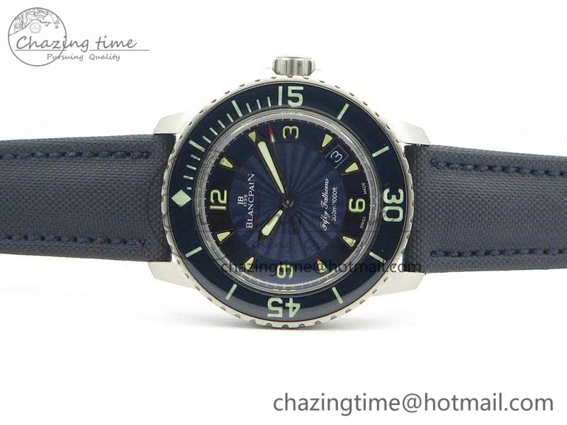 HighPerformance Fifty Fathoms SS Blue ZF 1:1 Best Edition Blue Dial On Sail Canvas Strap A2836 (Free Extra Strap) 5304