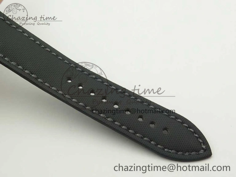 MultiPurpose Fifty Fathoms Titanium Big Date Black HGF Best Edition Black Dial on Sail-canvas Strap A6918B (Free Tool And Nylon Strap) 5285
