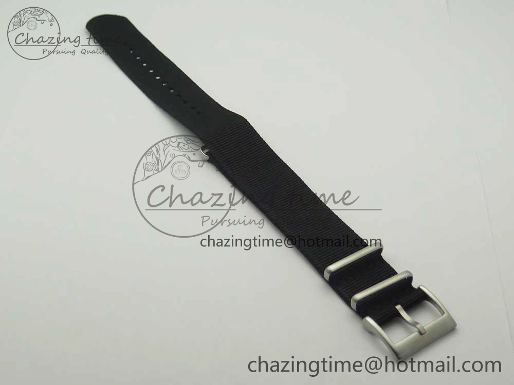 MultiPurpose Fifty Fathoms Titanium Big Date Black HGF Best Edition Black Dial on Sail-canvas Strap A6918B (Free Tool And Nylon Strap) 5285