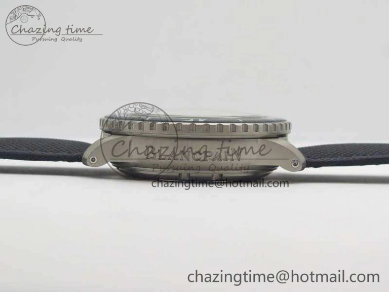 Original Fifty Fathoms Titanium Blue ZF 1:1 Best Edition Blue Dial On Canvas Strap A2836 (Free Tool ) 5301