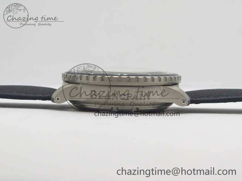 Original Fifty Fathoms Titanium Blue ZF 1:1 Best Edition Blue Dial On Canvas Strap A2836 (Free Tool ) 5301