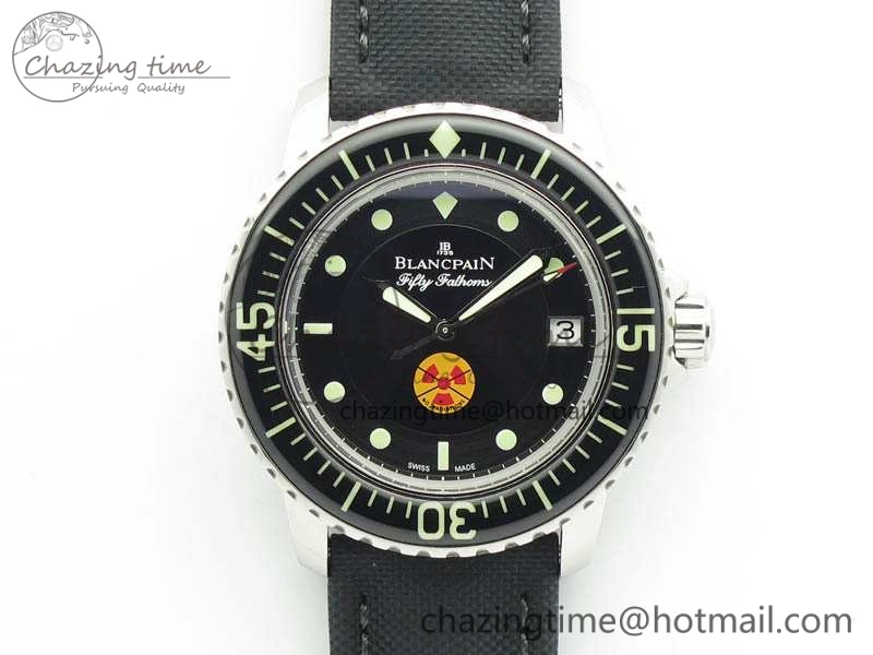 Fifty Fathoms ZF 1:1 Best Edition SS “No Radiation” Dial On Sail-Canvas Strap A Casual 5308