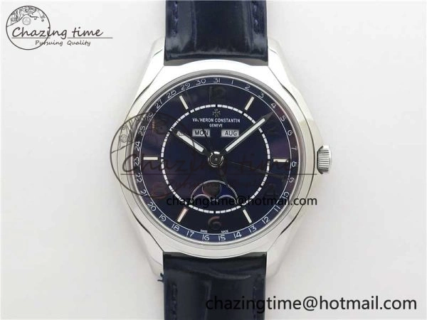 Fiftysix Complete Calendar RG 40mm ZF 1:1 Best Edition White Dial on Brown Leather Strap A WeatherProof 9906