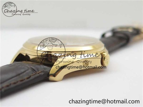 Fiftysix Complete Calendar RG 40mm ZF 1:1 Best Edition White Dial on Brown Leather Strap A WeatherProof 9906