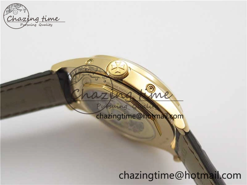 Fiftysix Complete Calendar RG 40mm ZF 1:1 Best Edition White Dial on Brown Leather Strap A WeatherProof 9906