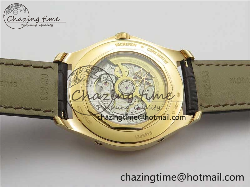Fiftysix Complete Calendar RG 40mm ZF 1:1 Best Edition White Dial on Brown Leather Strap A WeatherProof 9906
