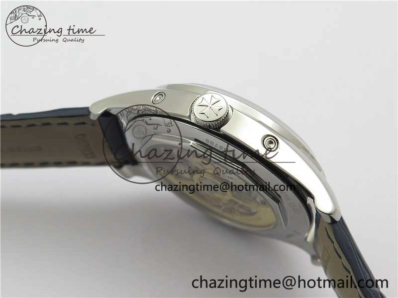 Fiftysix Complete Calendar SS 40mm ZF 1:1 Best Edition Blue Dial on Blue Leather Strap A Supportive 9918