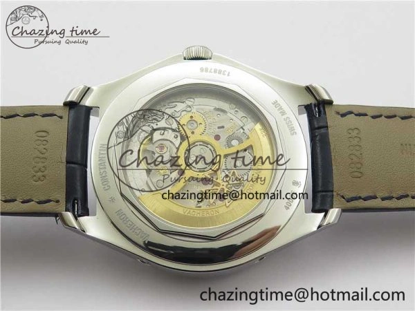 Fiftysix Complete Calendar SS 40mm ZF 1:1 Best Edition Blue Dial on Blue Leather Strap A Supportive 9918