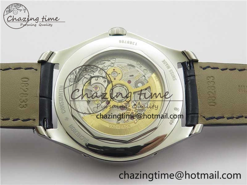 Fiftysix Complete Calendar SS 40mm ZF 1:1 Best Edition Blue Dial on Blue Leather Strap A Supportive 9918
