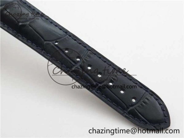 Fiftysix Complete Calendar SS 40mm ZF 1:1 Best Edition Blue Dial on Blue Leather Strap A Supportive 9918