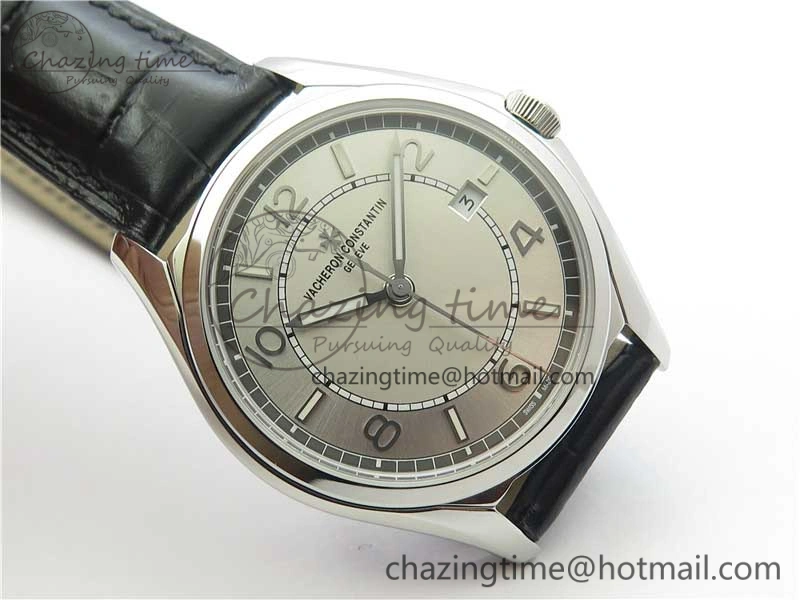 Fiftysix SS 40mm ZF 1:1 Best Edition Silver Dial on Black Leather Strap A Practical 9930