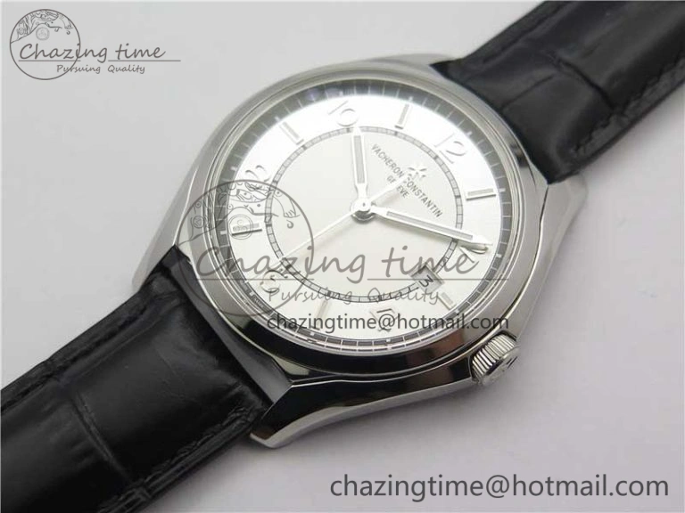 Fiftysix SS 40mm ZF 1:1 Best Edition Silver Dial on Black Leather Strap A Practical 9930