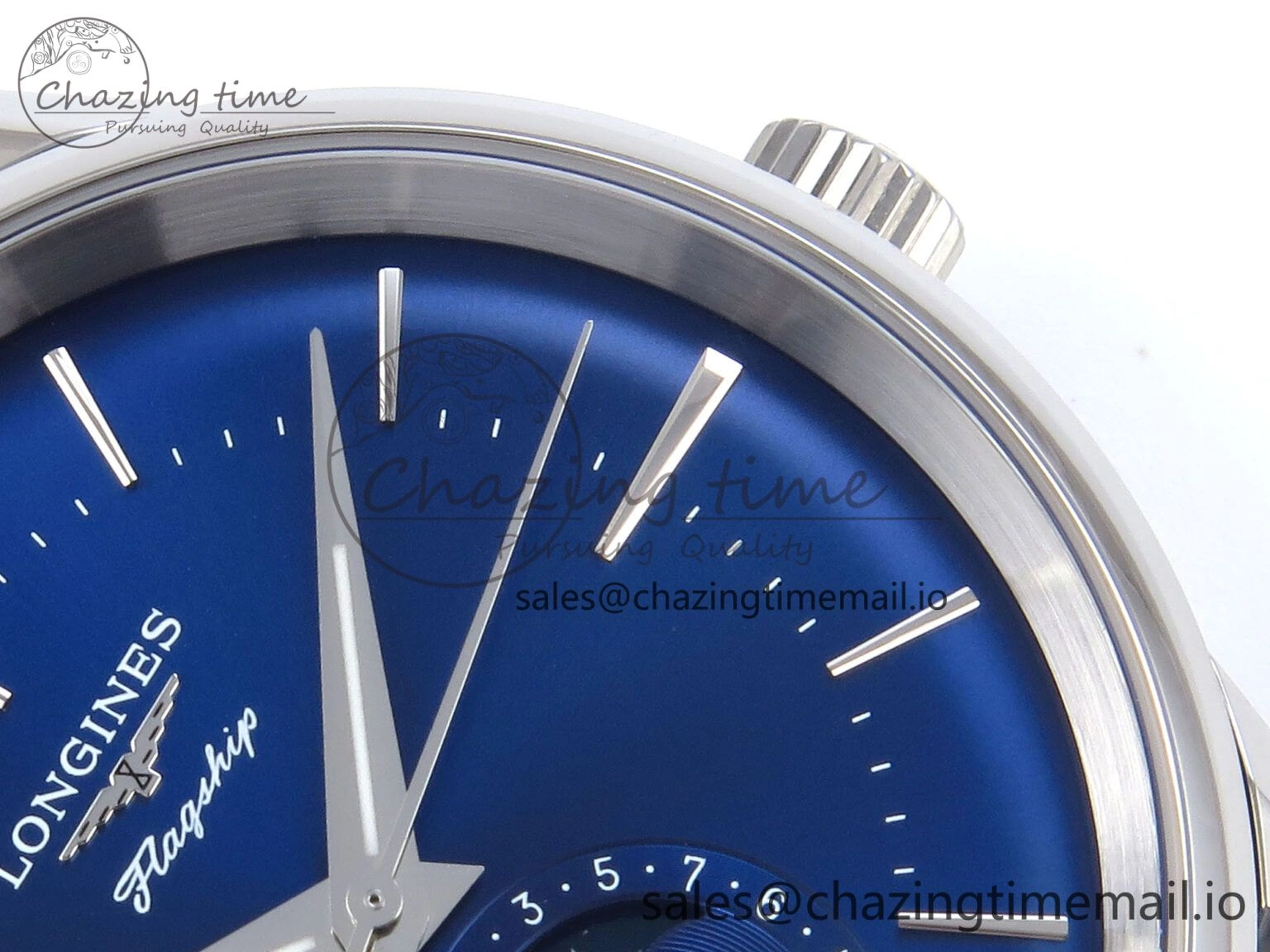 Flagship Heritage Moonphase SS APSF 1:1 Best Edition Blue Dial on Blue Leather Strap A Cozy 7544