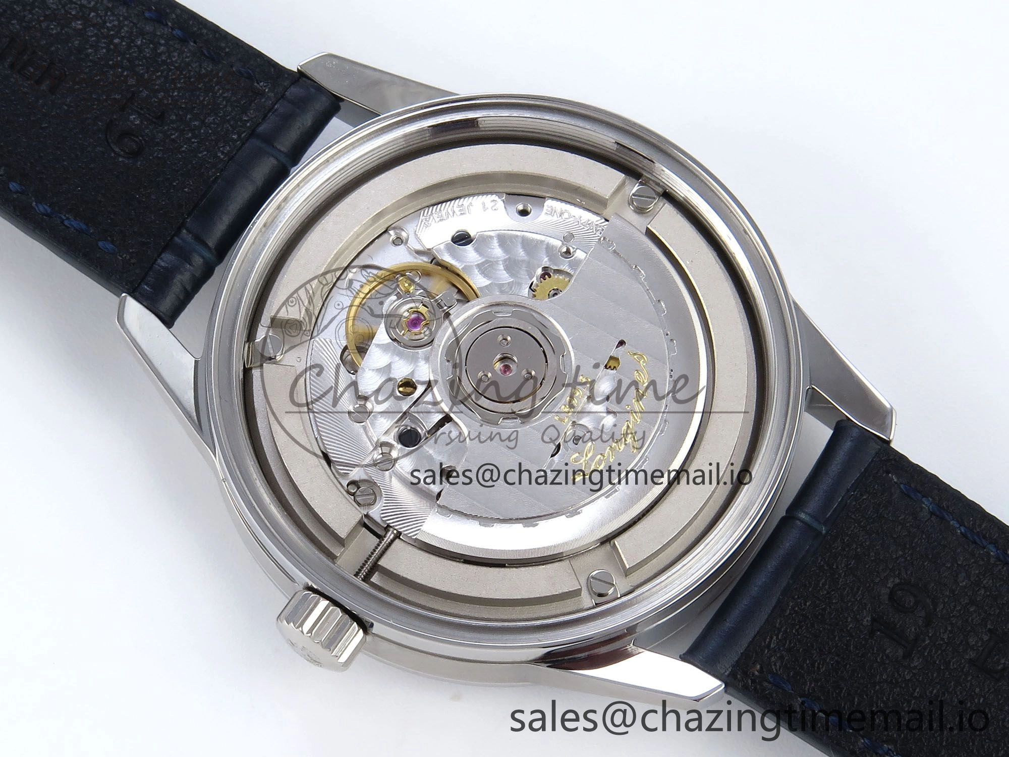 Flagship Heritage Moonphase SS APSF 1:1 Best Edition Blue Dial on Blue Leather Strap A Cozy 7544
