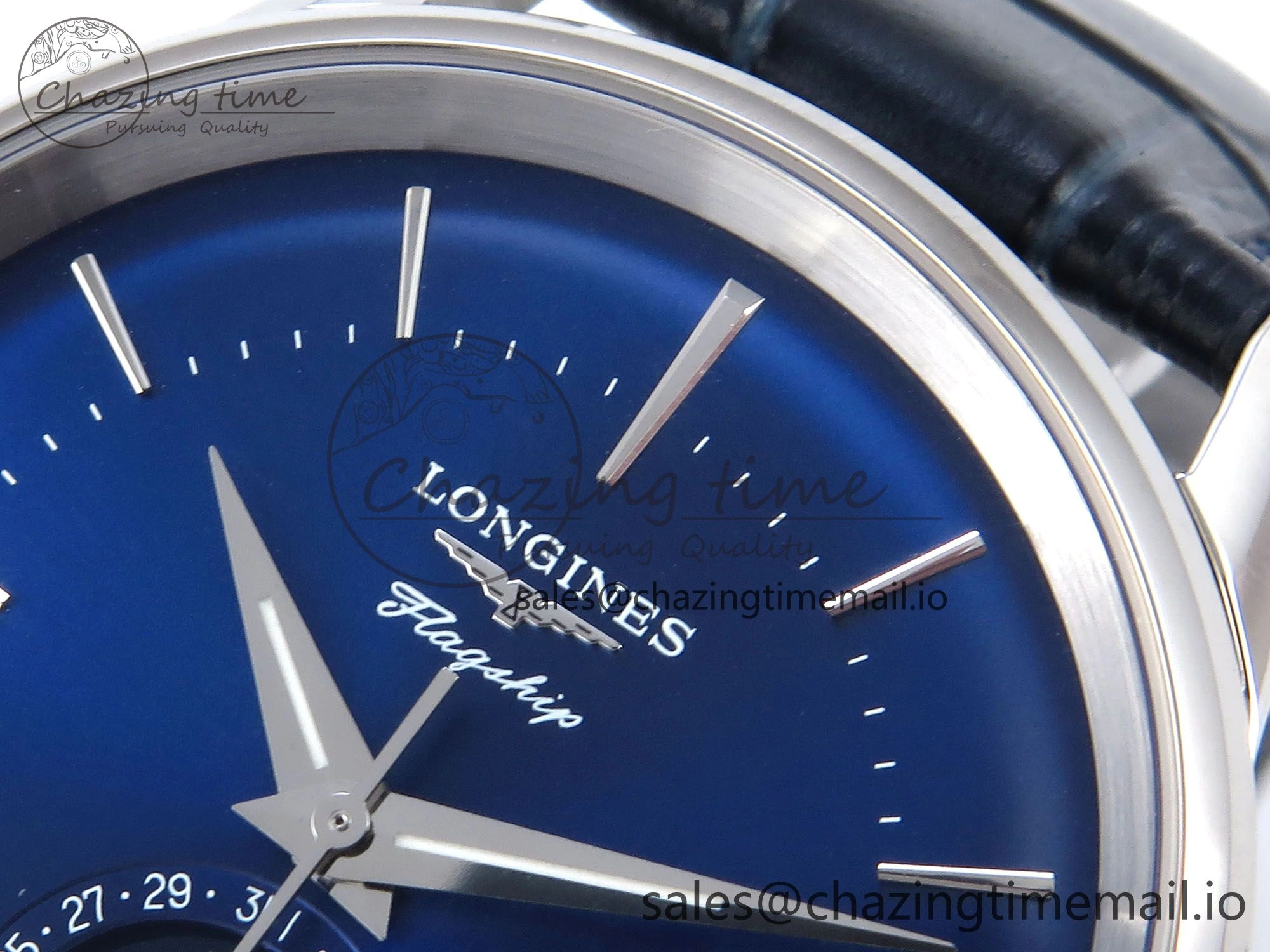 Flagship Heritage Moonphase SS APSF 1:1 Best Edition Blue Dial on Blue Leather Strap A Cozy 7544