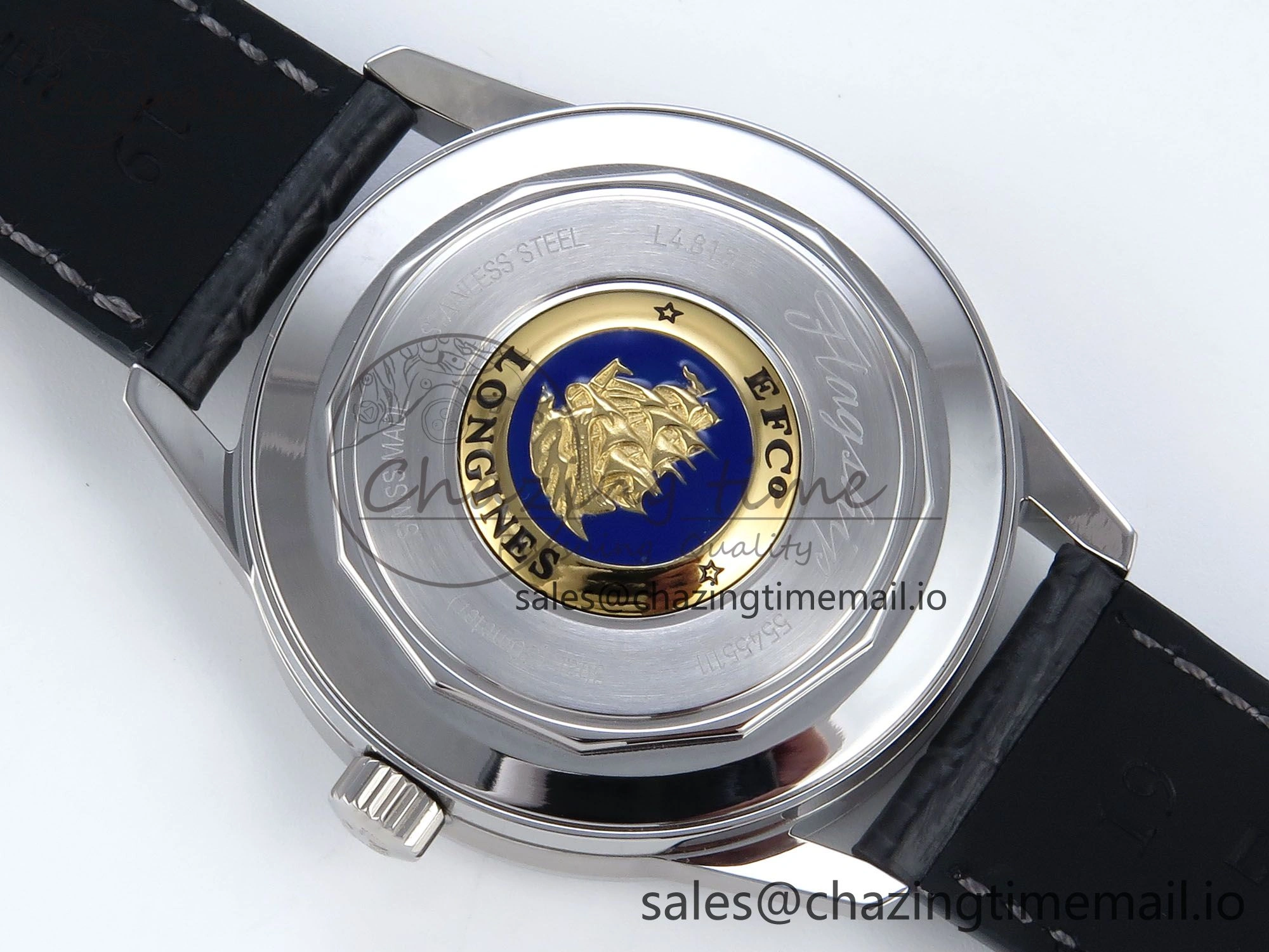 Flagship Heritage Moonphase SS APSF 1:1 Best Edition Silver SS Dial on Black Leather Strap A Popular 7546