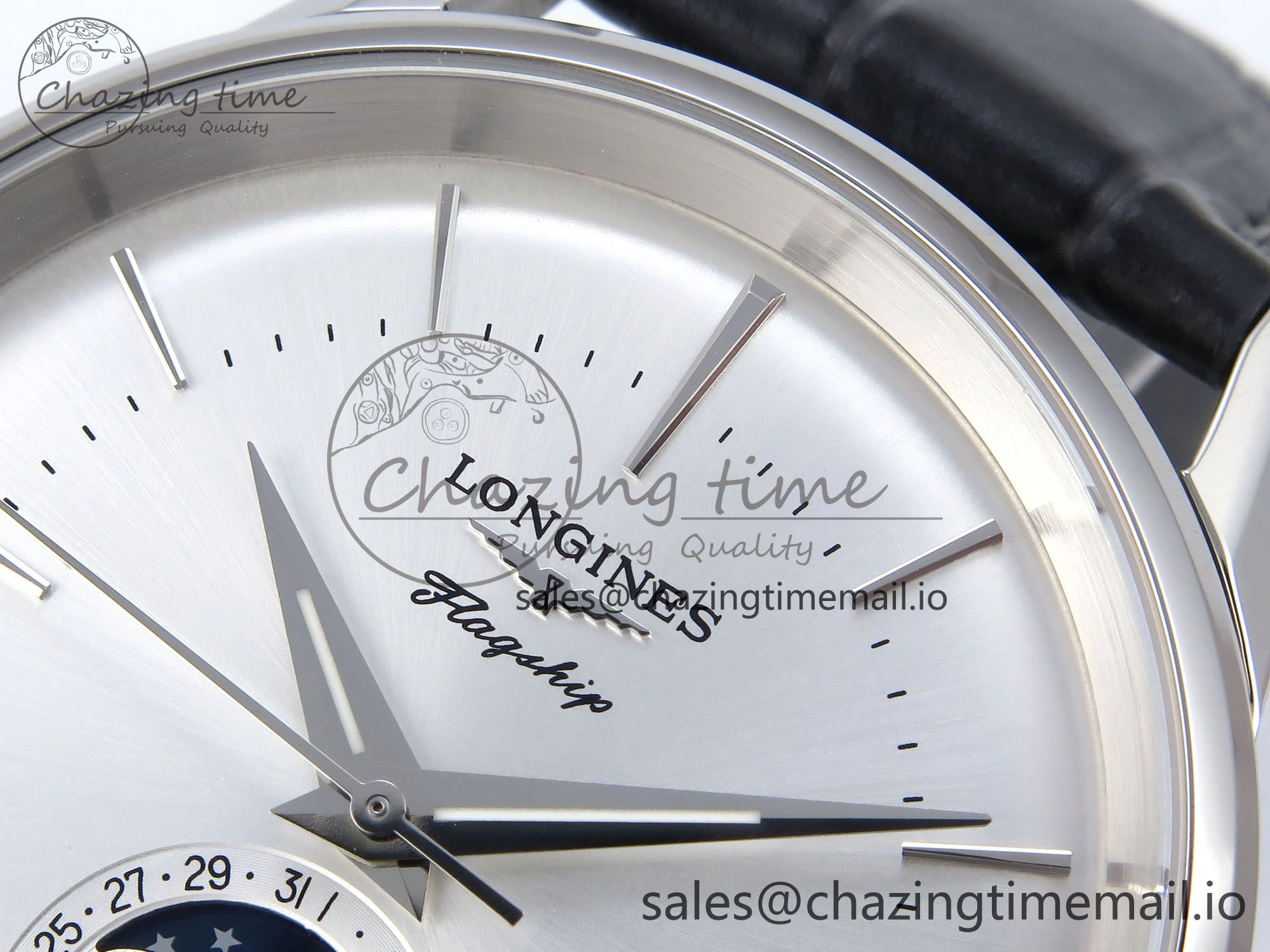 Flagship Heritage Moonphase SS APSF 1:1 Best Edition Silver SS Dial on Black Leather Strap A Popular 7546