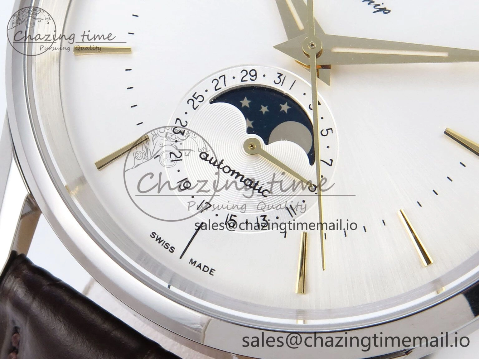 Flagship Heritage Moonphase SS APSF 1:1 Best Edition Silver YG Dial on Brown Leather Strap A UrbanStyle 7545