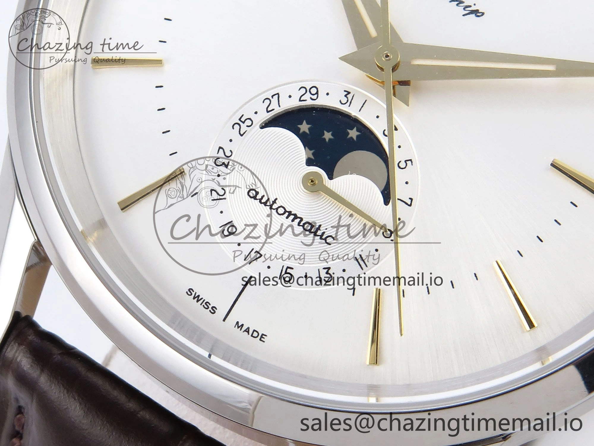 Flagship Heritage Moonphase SS APSF 1:1 Best Edition Silver YG Dial on Brown Leather Strap A UrbanStyle 7545