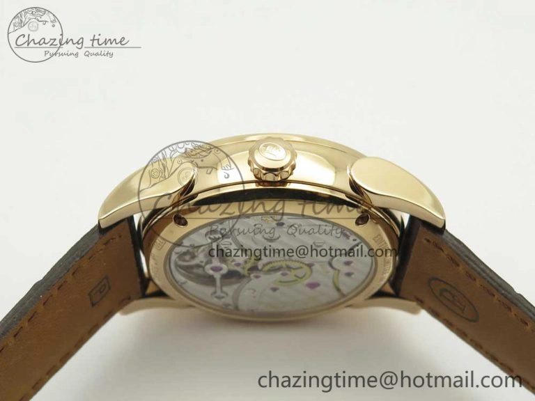 Fleurier Tonda Tourbillon Woodrock RG Real PR JBF Best Edition Red Dial on Brown Leather Strap Popular 8611