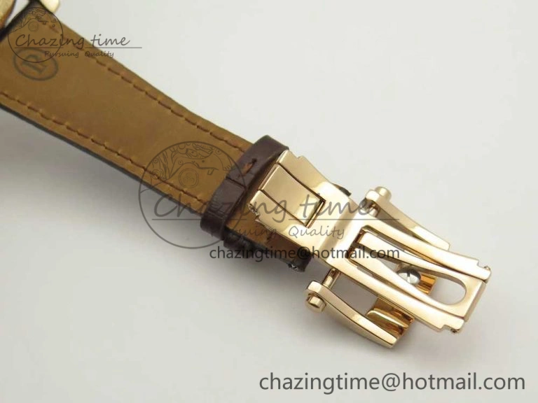 Fleurier Tonda Tourbillon Woodrock RG Real PR JBF Best Edition Red Dial on Brown Leather Strap Popular 8611