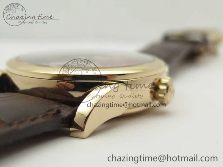 Fleurier Tonda Tourbillon Woodrock RG Real PR JBF Best Edition Red Dial on Brown Leather Strap Popular 8611