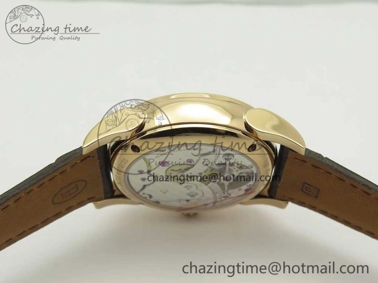 Fleurier Tonda Tourbillon Woodrock RG Real PR JBF Best Edition Red Man Dial on Brown Leather Strap Breathable 8614