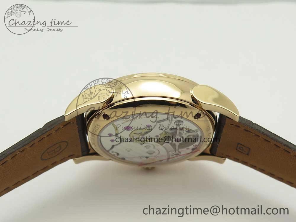 Fleurier Tonda Tourbillon Woodrock RG Real PR JBF Best Edition Red Man Dial on Brown Leather Strap Breathable 8614